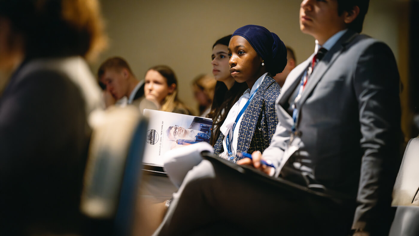 Students in suits during GAME Forum