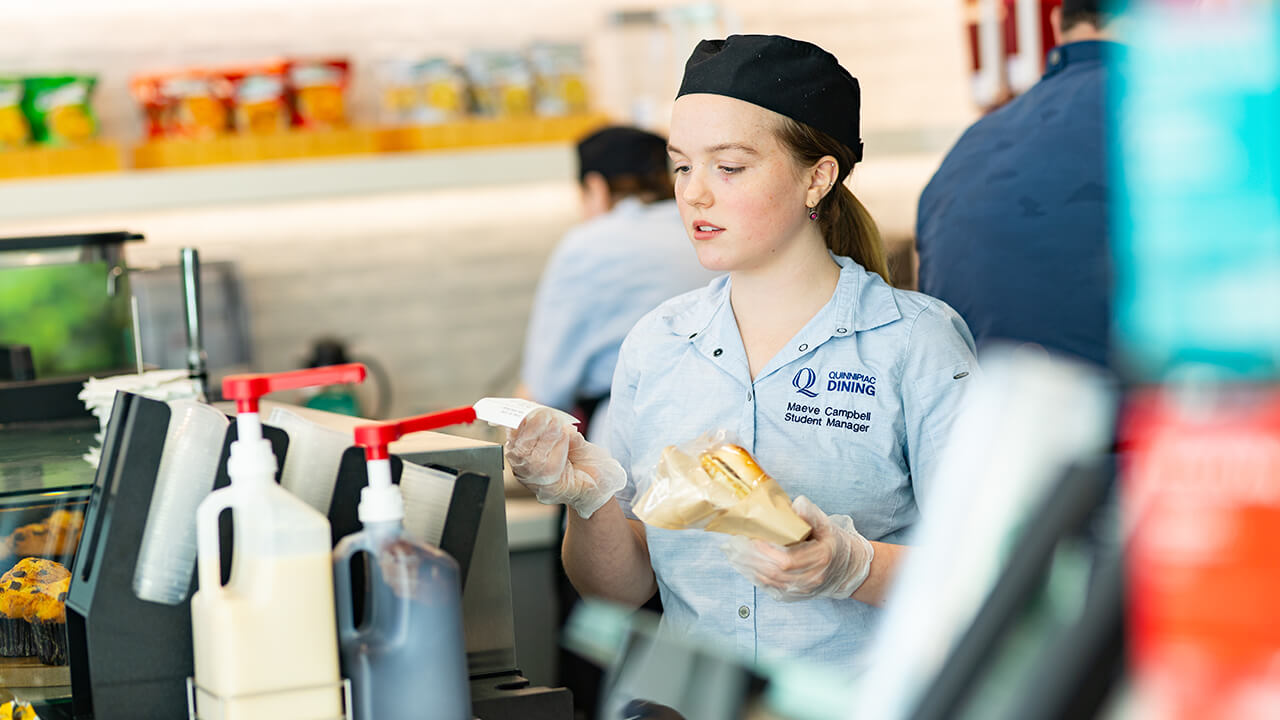 Student employee at Waking Giant Cafe