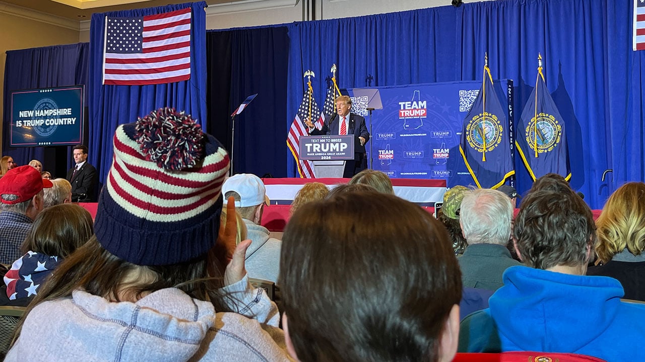 Quinnipiac students attend a rally for former President Trump