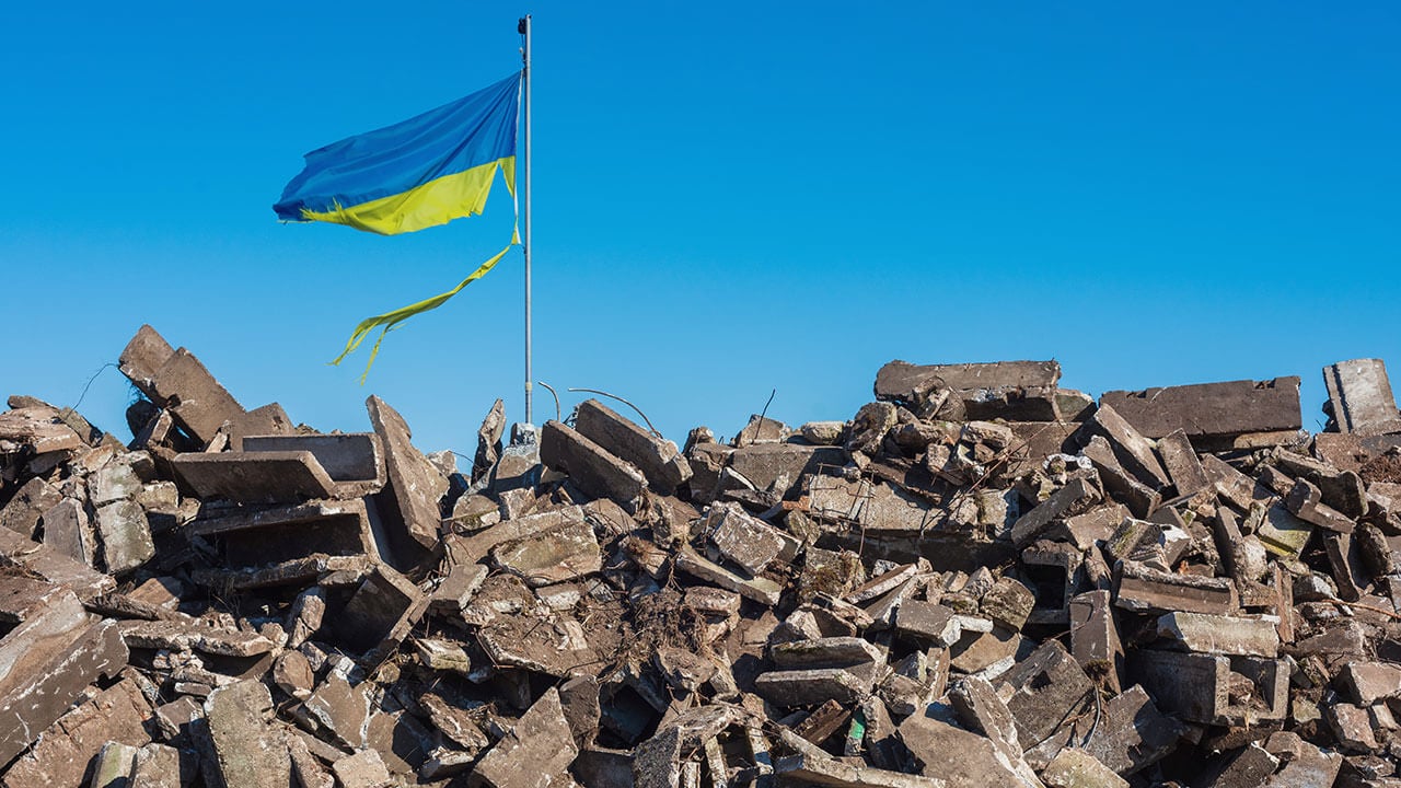 Photo of the Ukrainian flag