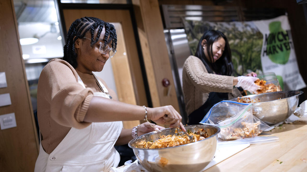 RecWell participant making fresh kimchi