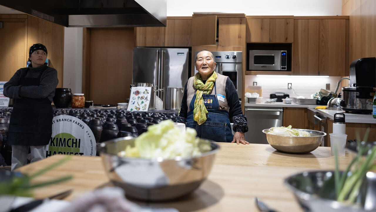 RecWell kitchen with kimchi preparation course