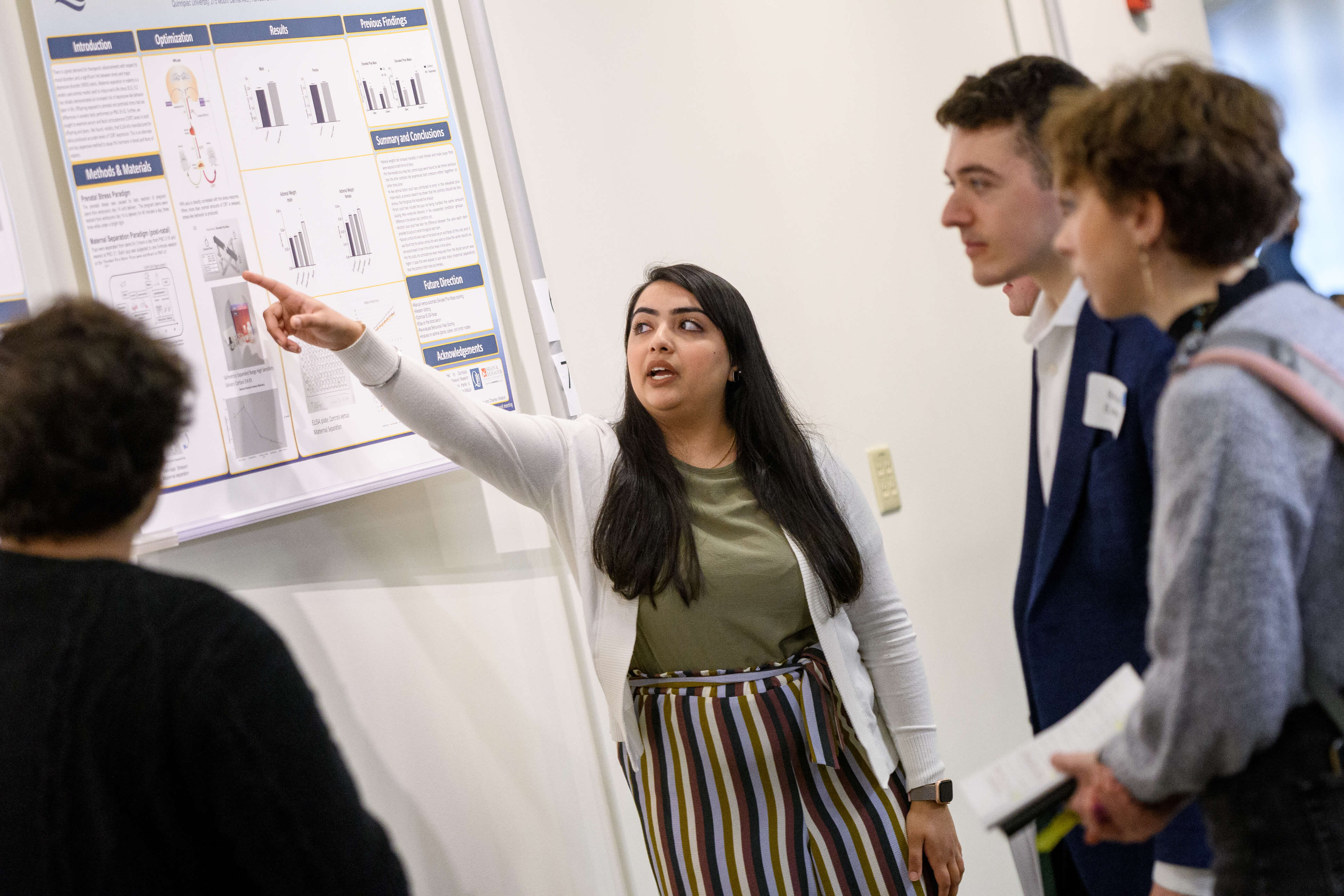 Students give presentations during various workshops at the Quinnipiac University School of Medicine Neuron Conference.