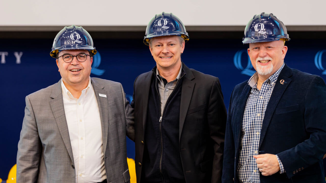 Engineering professors pose for a photo