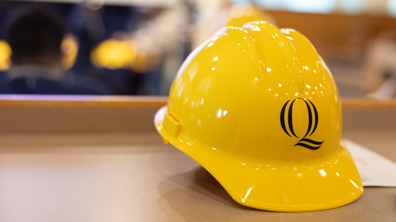 Close up photo of yellow hard hat