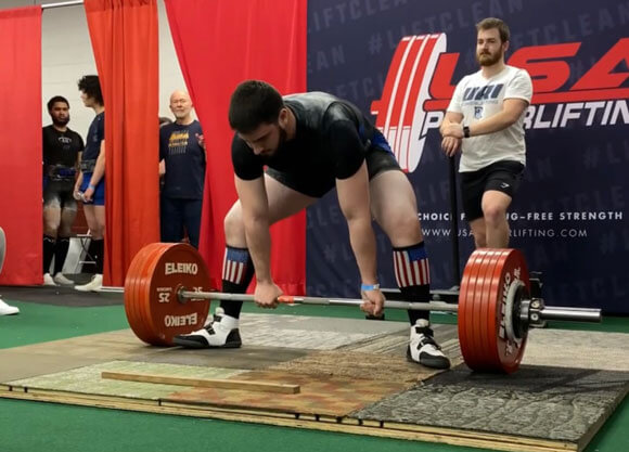 Man preparing to lift a barbell