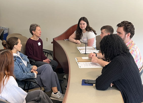 Students take part in an interprofessional healthcare education workshop