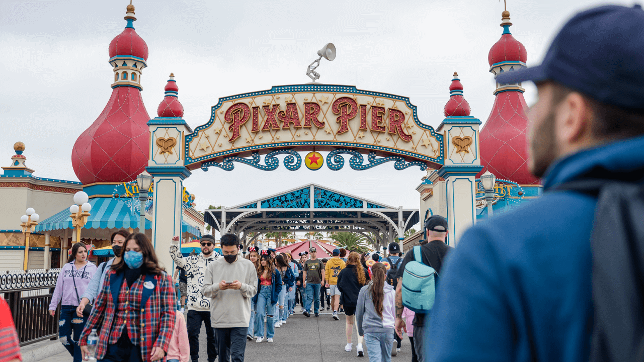 The pixar pier in Disneyland in LA