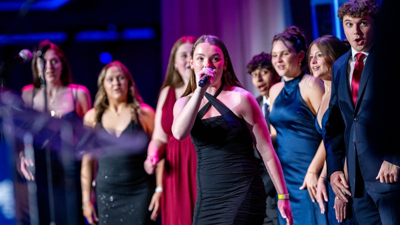 Noteable student group performing at the Quinnipiac Gala