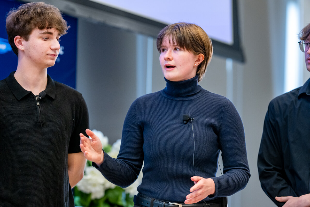 Student presents their pitch