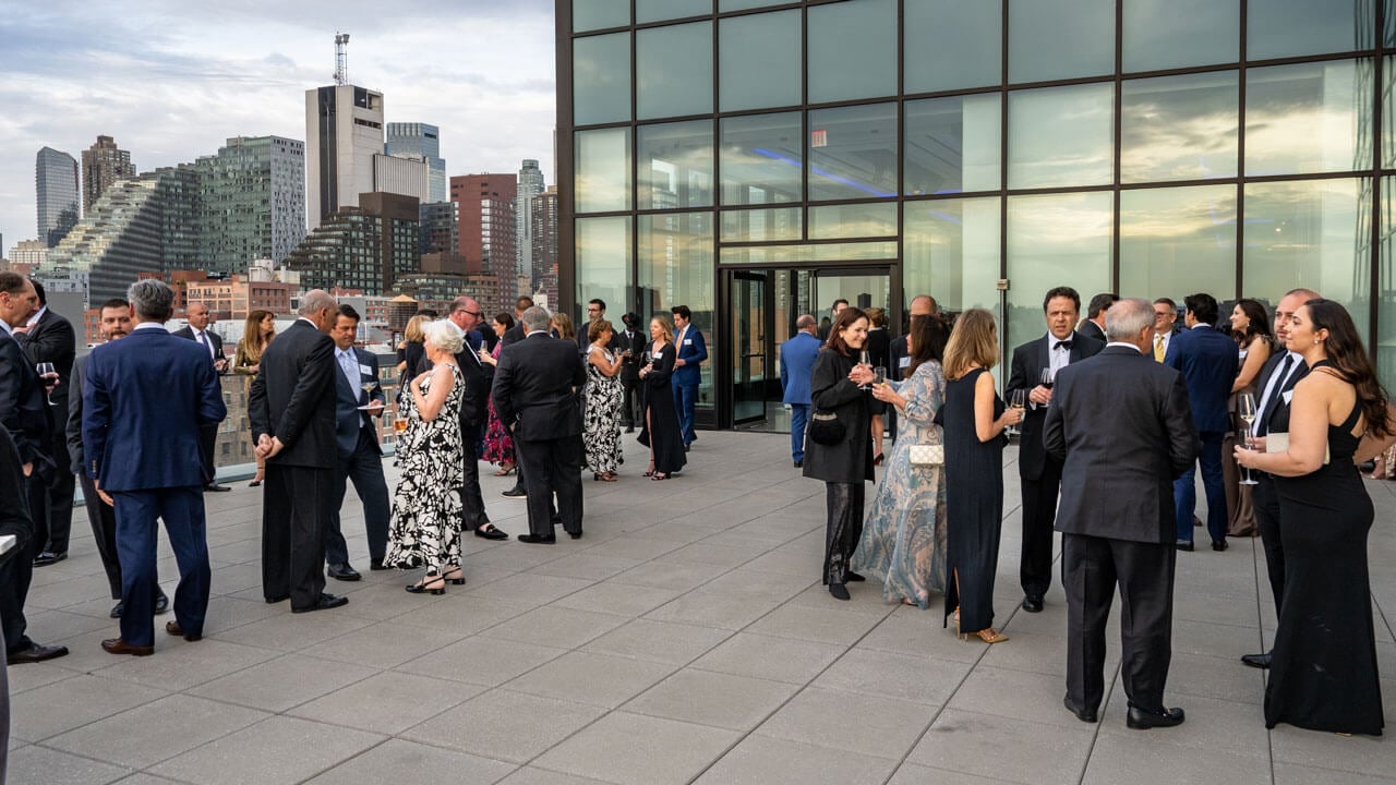 People mingling at the gala