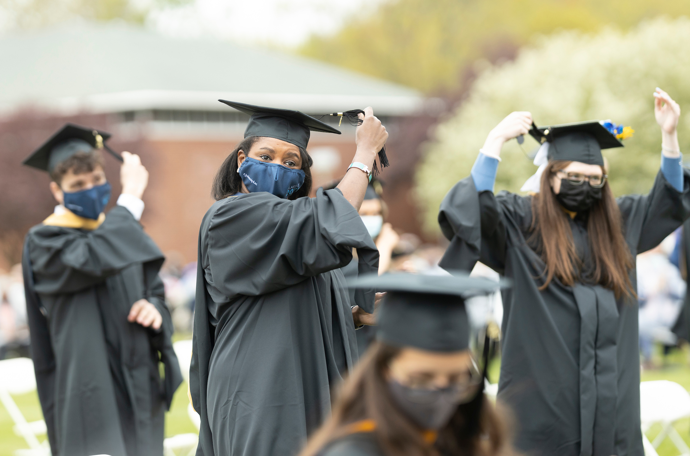 Grad student switching her tassel