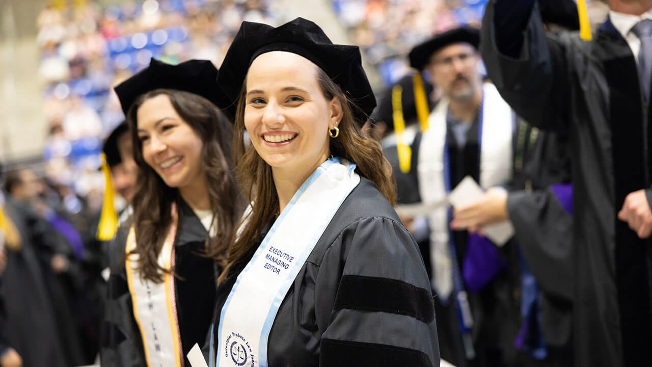 Law graduate students smiling