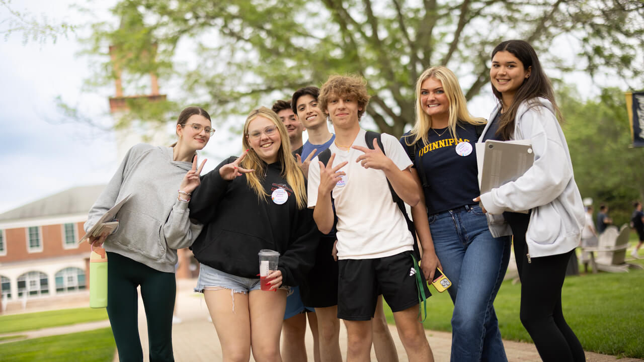 Students pose for a group photo