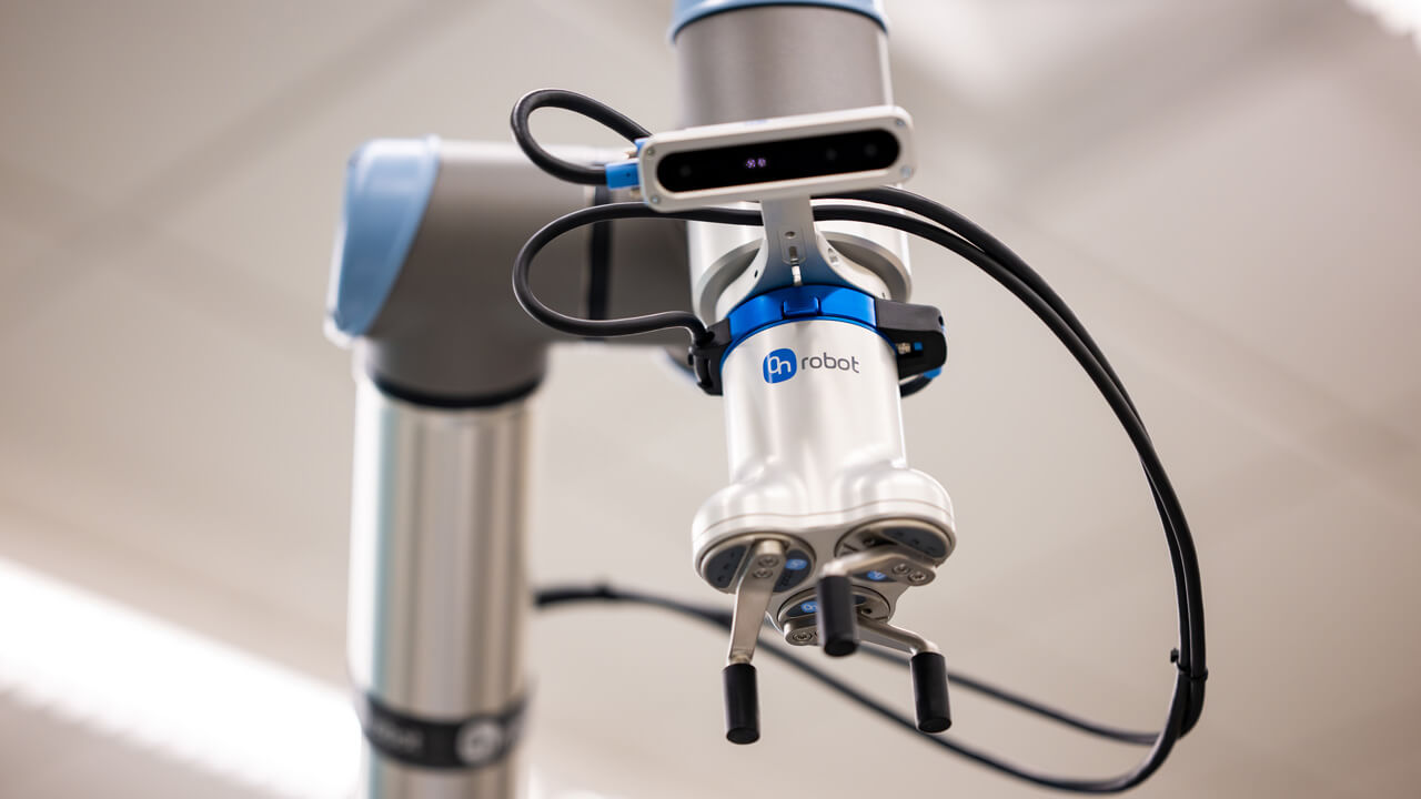 A close-up shot of a robot arm.