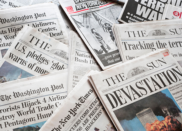 Newspapers from September 12, 2001
