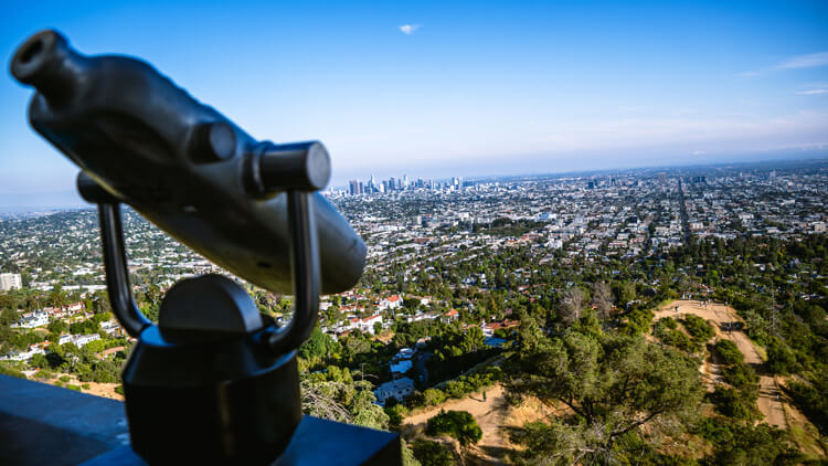 View from the top of the Observatory at Griffith Park, Los Angeles.