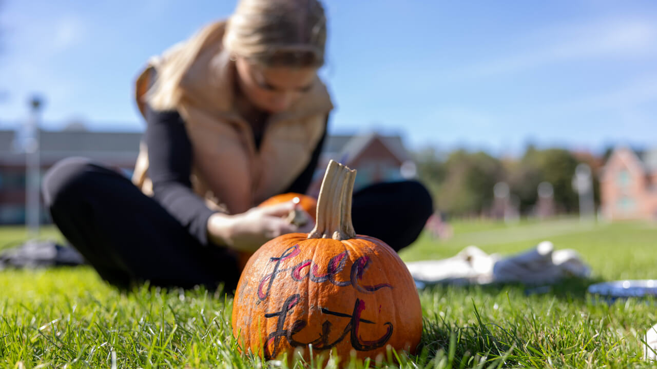 Pumpkin with the words "Fall Fest"