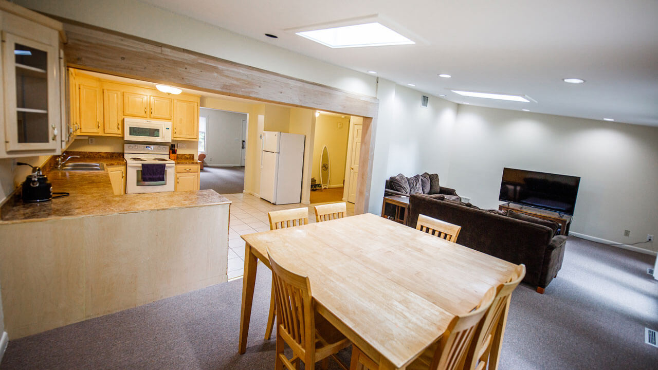 Spacious open concept of the kitchen and living room