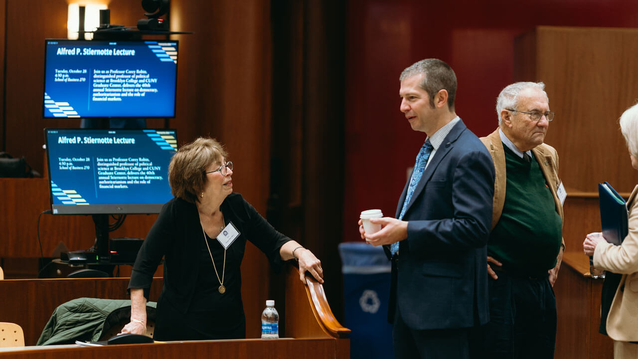Two individuals talking to each other