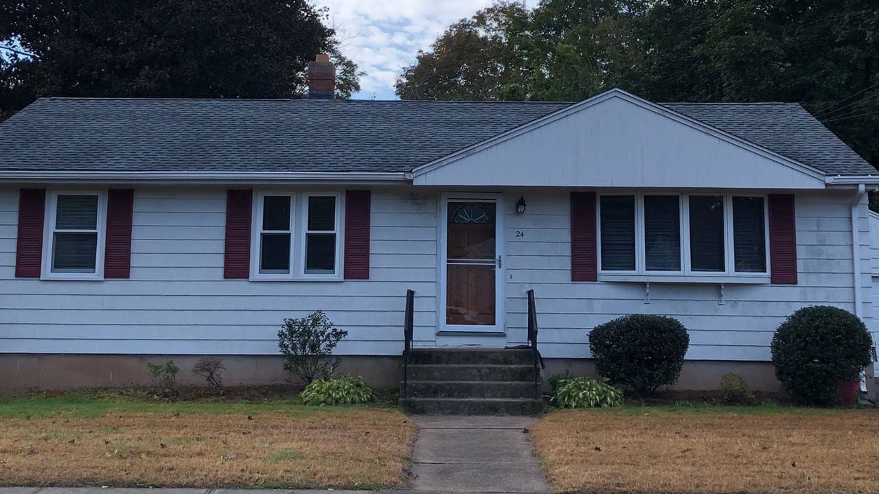 White ranch house on 24 Lucien Drive