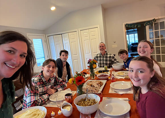 An interntional student enjoys Thanksgiving