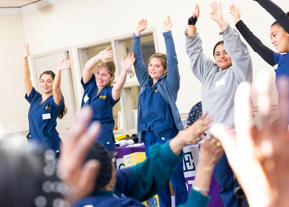 School of Nursing students bring a Health Fair to the New Haven senior living community.