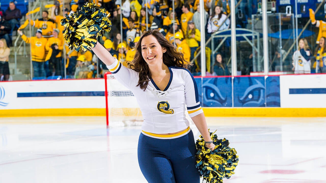 The Ice Cats are one of only a handful of collegiate ice skating spirit groups. The group has accompanied the men's hockey team to major games and tournaments throughout the U.S., including the Frozen Four in Tampa and Pittsburgh.