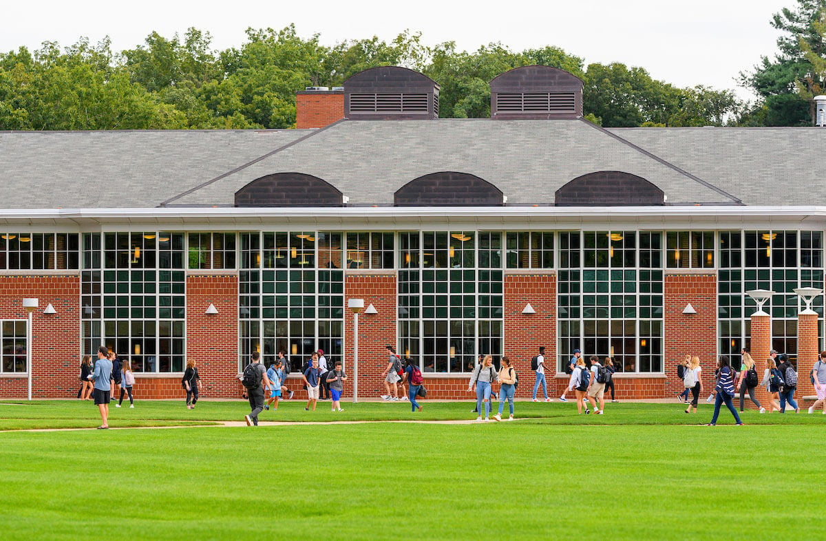 Dining hall of Quinnipiac University's Carl Hansen Student Center at the Mount Carmel Campus