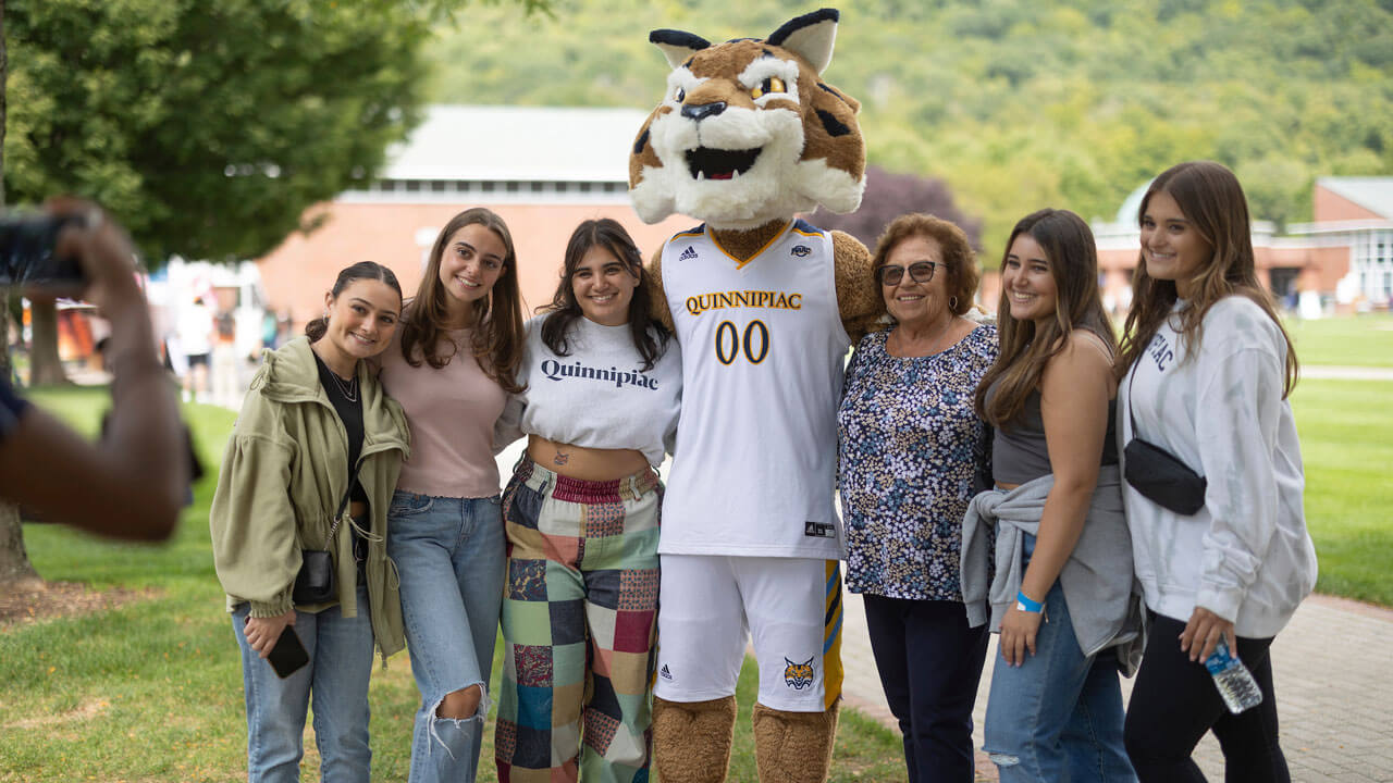 A family group photo with Boomer.