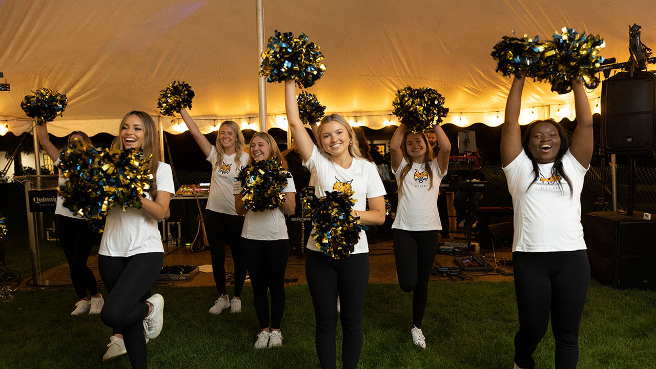 The Icecats perform at an alumni social during Bobcat weekend