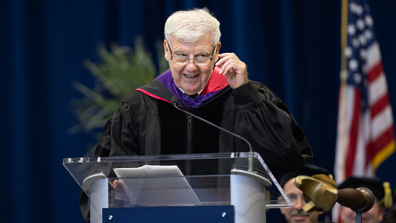 Professor of the Year addresses the graduates