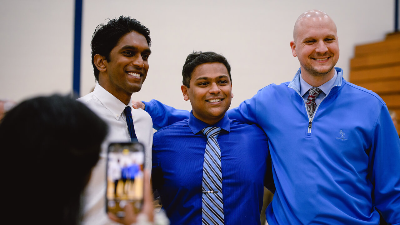 Friends smiling for photo