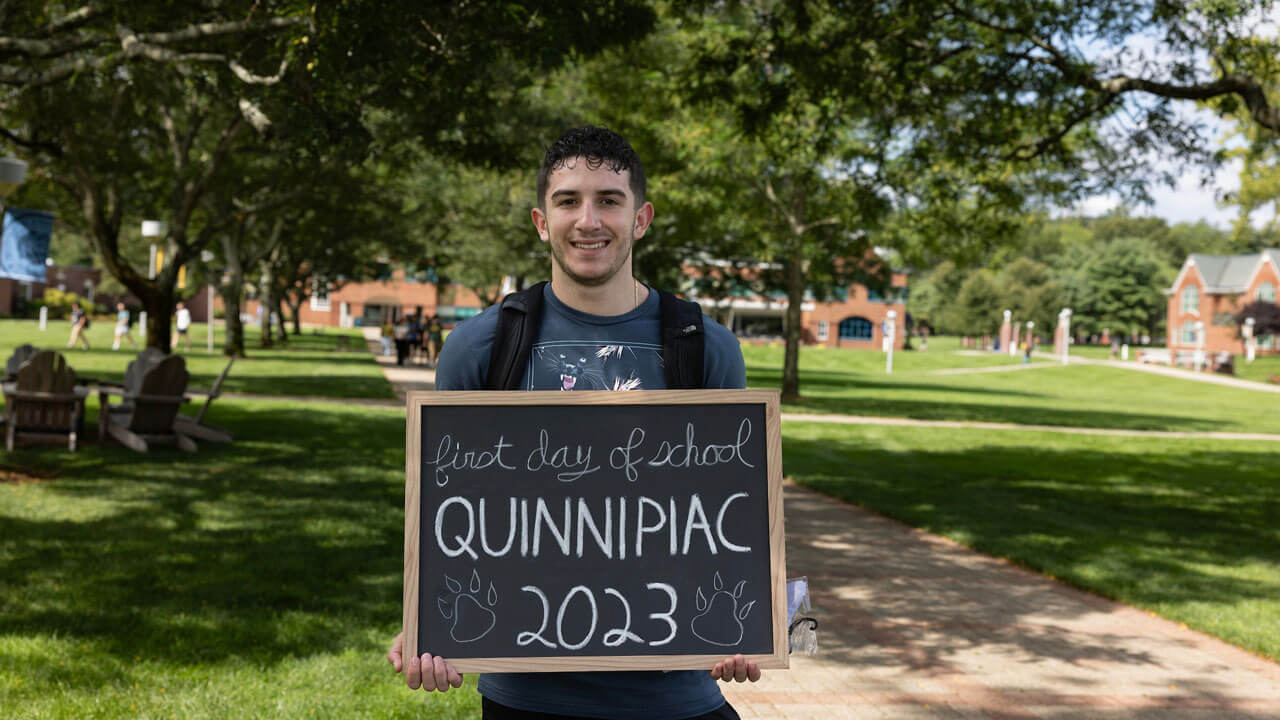 Student captures her first day of classes with a picture