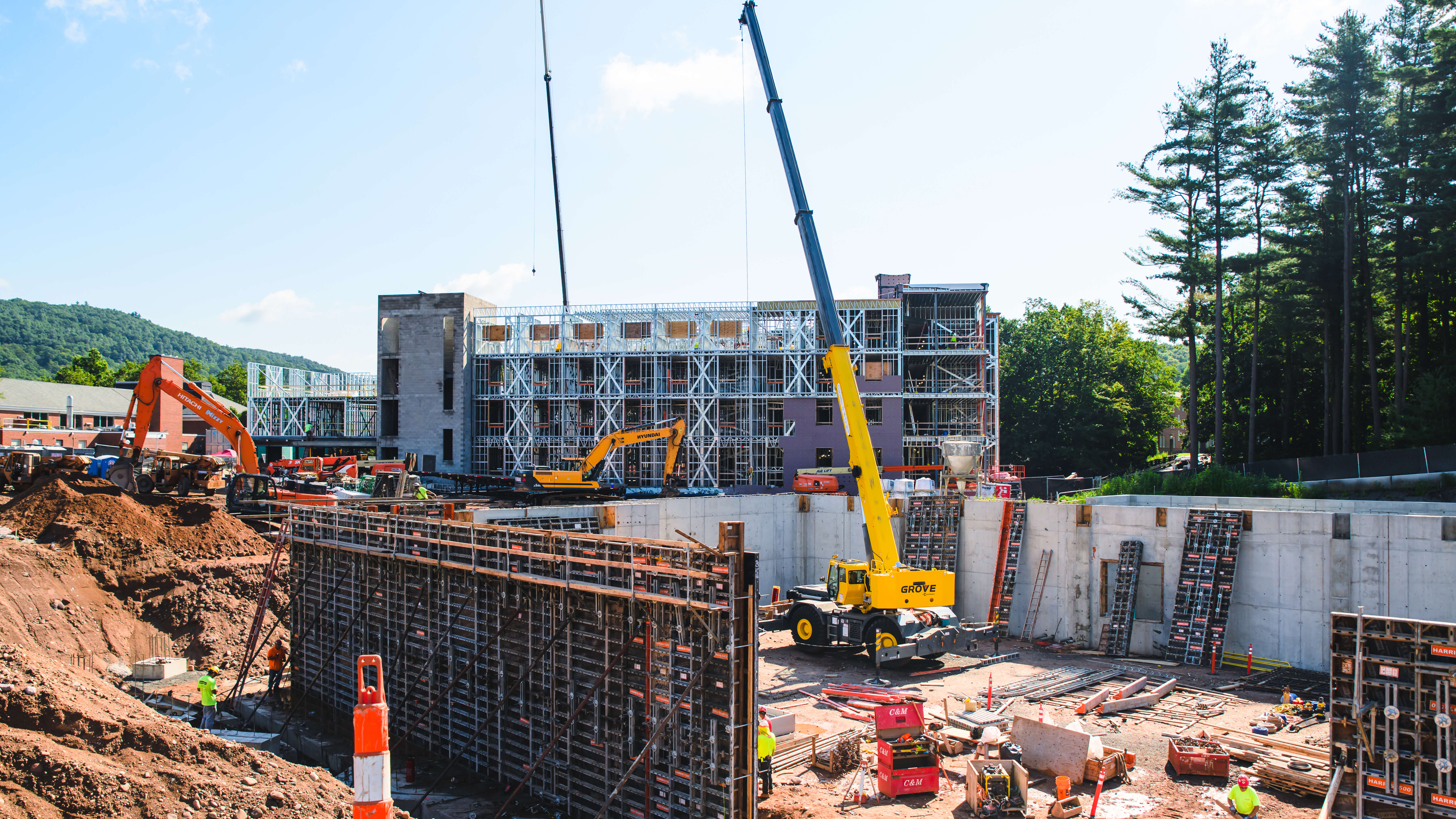 Looking over the construction site