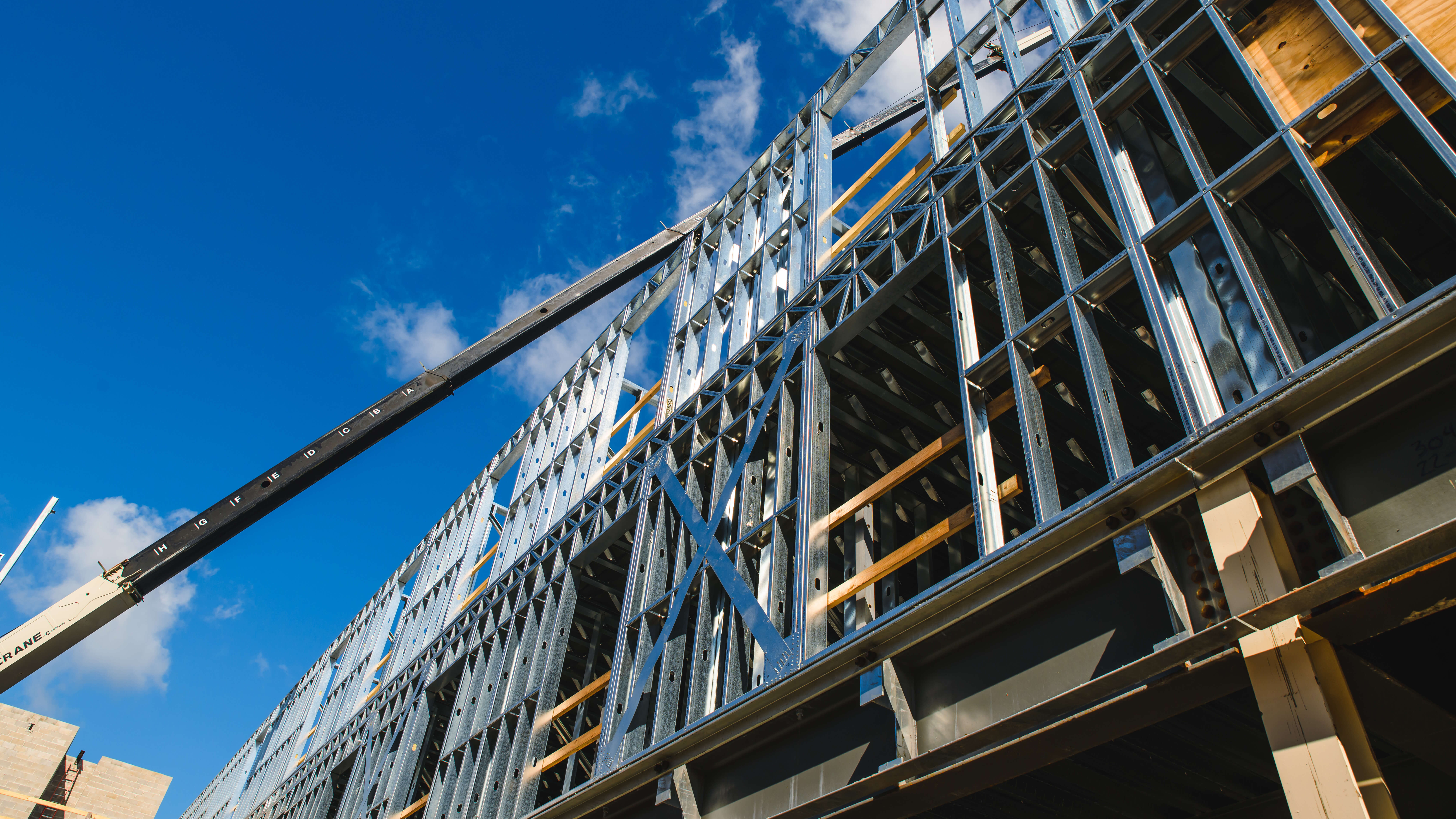 The structure of the new south quad in its structural state