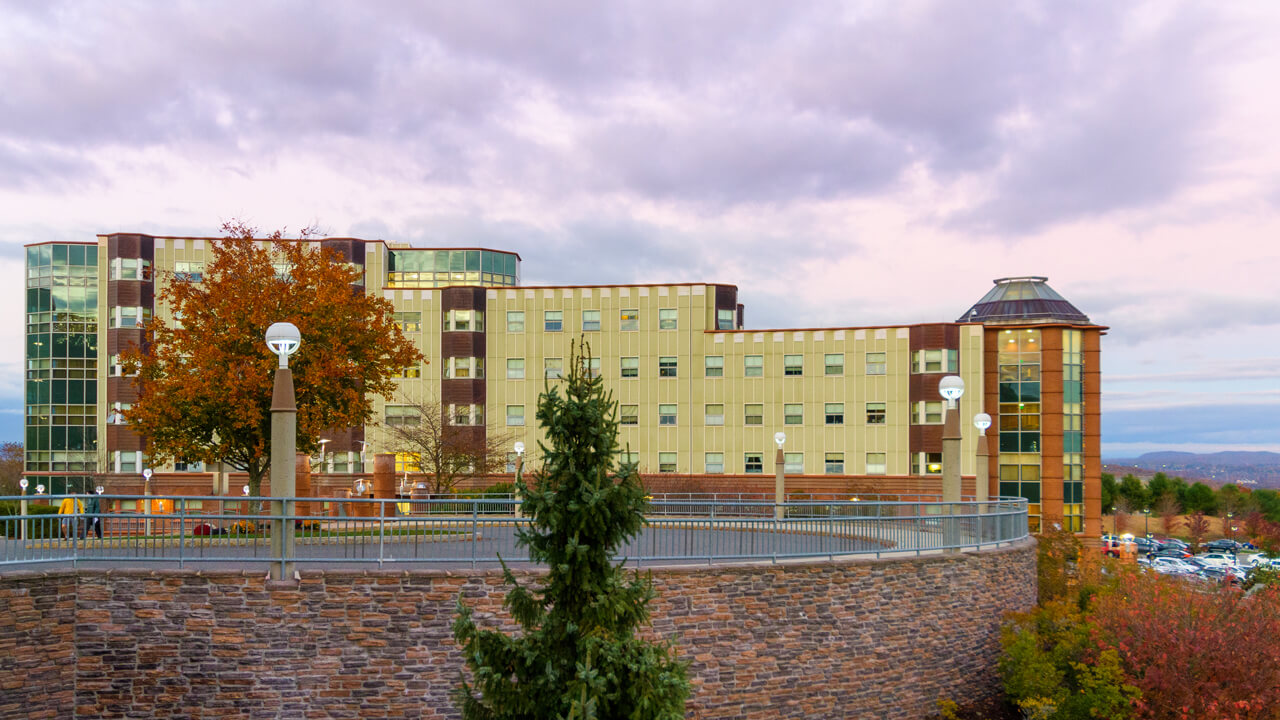 Wide view of Eastview with a beautiful sunset