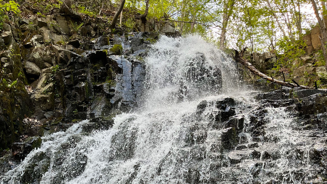 Waterfall on rocks