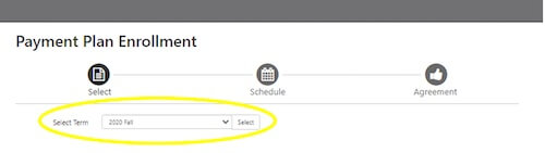 Select desired payment plan term and click Select.