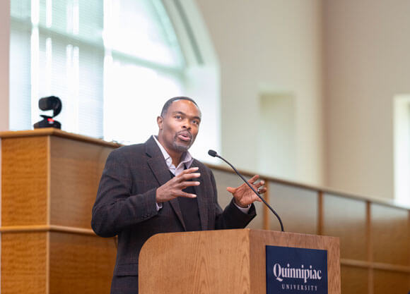 Ronald L. Jackson II speaks to audience