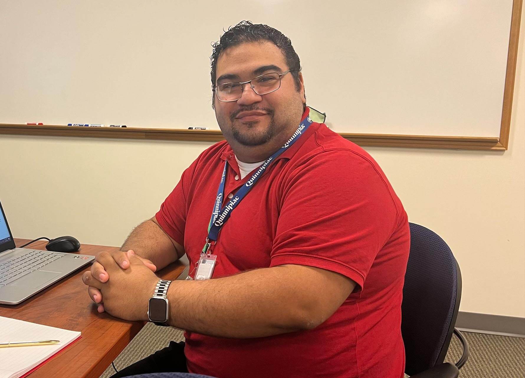 Pedro Silva sitting at a desk