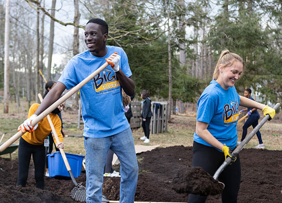 Students volunteering at the Big Event