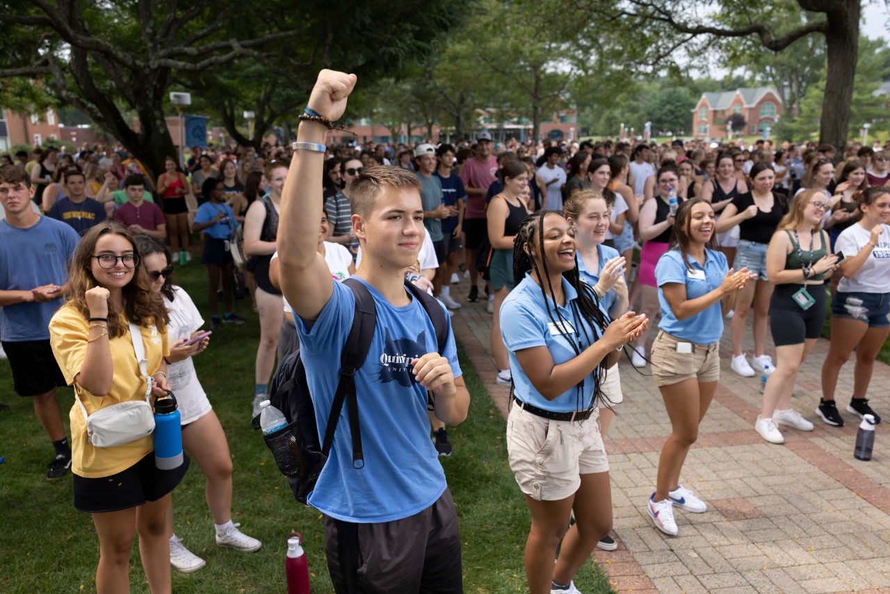 Class of 2026 celebrate on the Quad.