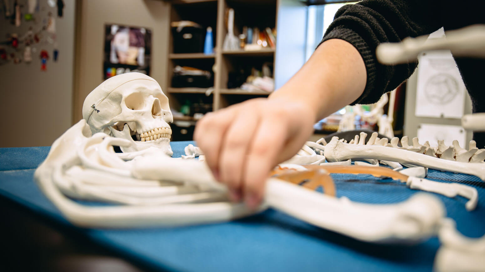 A student participates in a hands-on forensic science lab.