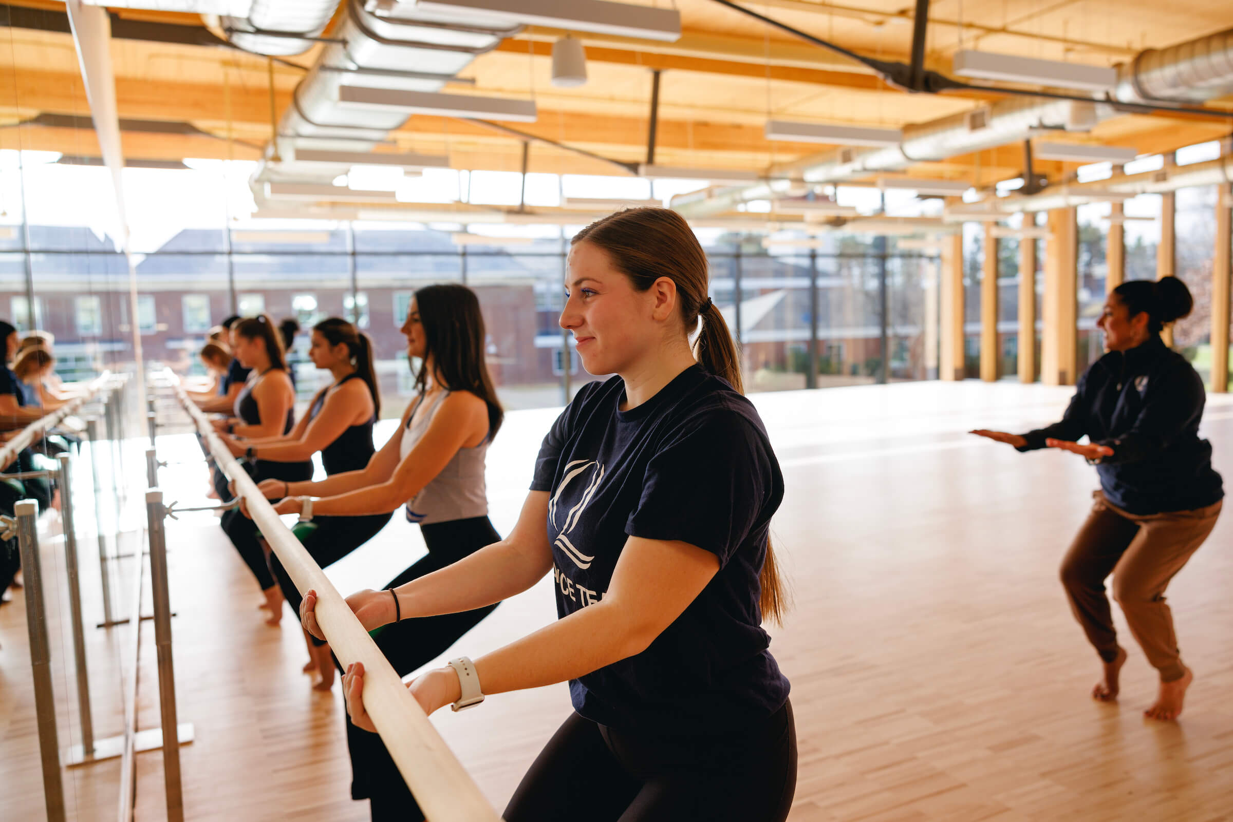 Dance Team practicing in Recreation and Wellness Center