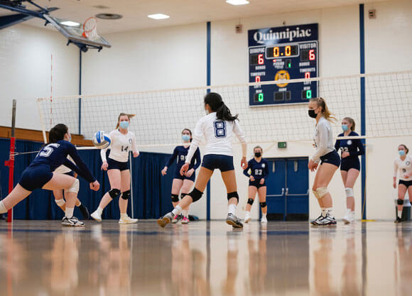 Group of girls playing volleyball