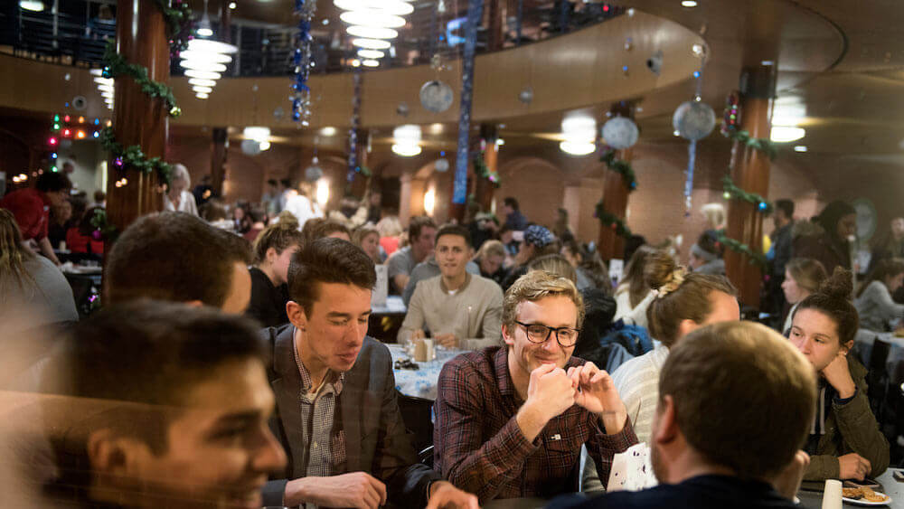 The undergraduate holiday dinner on Quinnipiac University's Mount Carmel Campus in Hamden, Conn.