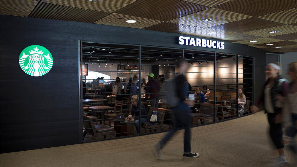 Photo of Starbuck Cafe on Quinnipiac University's Mount Carmel Campus.