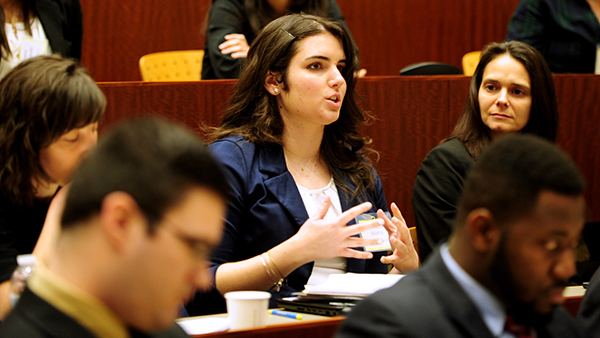 Student speaks in the classroom