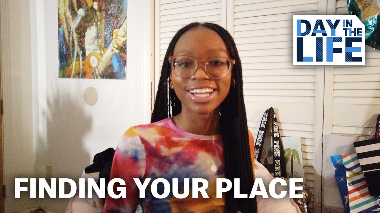 Dena Dupree in her dorm room